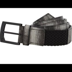 Travis Mathew Black and Gray Braided Canvas Belt
